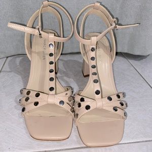 Size 8.5 Marc Fisher Nude Studded Heels